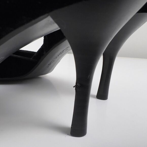 Calvin Klein Black Velvet Hermione Pointed Toe Heels BLACK WOMEN Size 9 - Picture 5 of 8